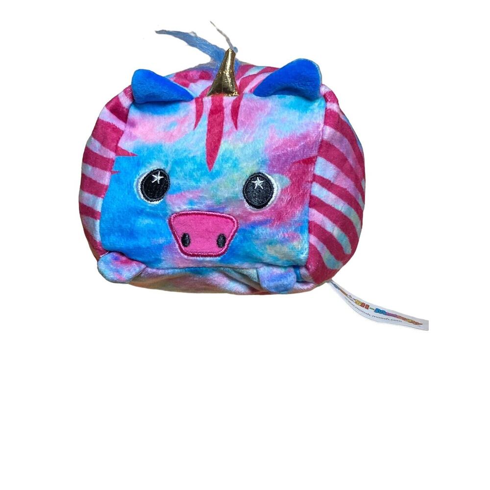 Moosh Moosh Flip Ems Squared Aurora‎ Plush 4” Pink & Tie dye